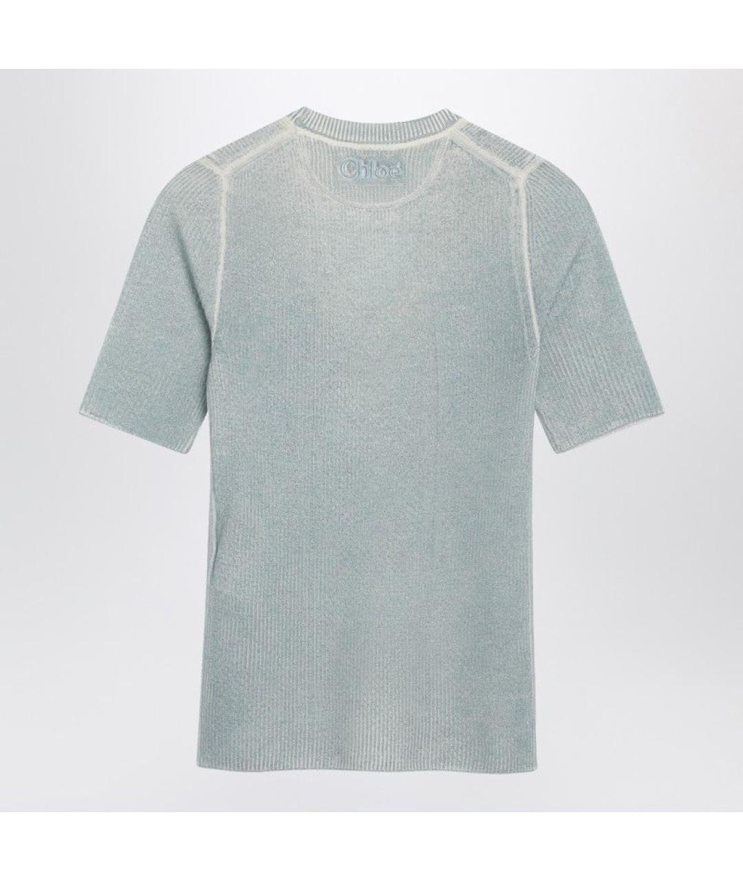 CHLOE Голубая шерстяная футболка, фото 2