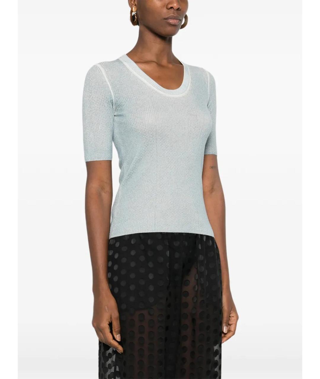 CHLOE Голубая шерстяная футболка, фото 3
