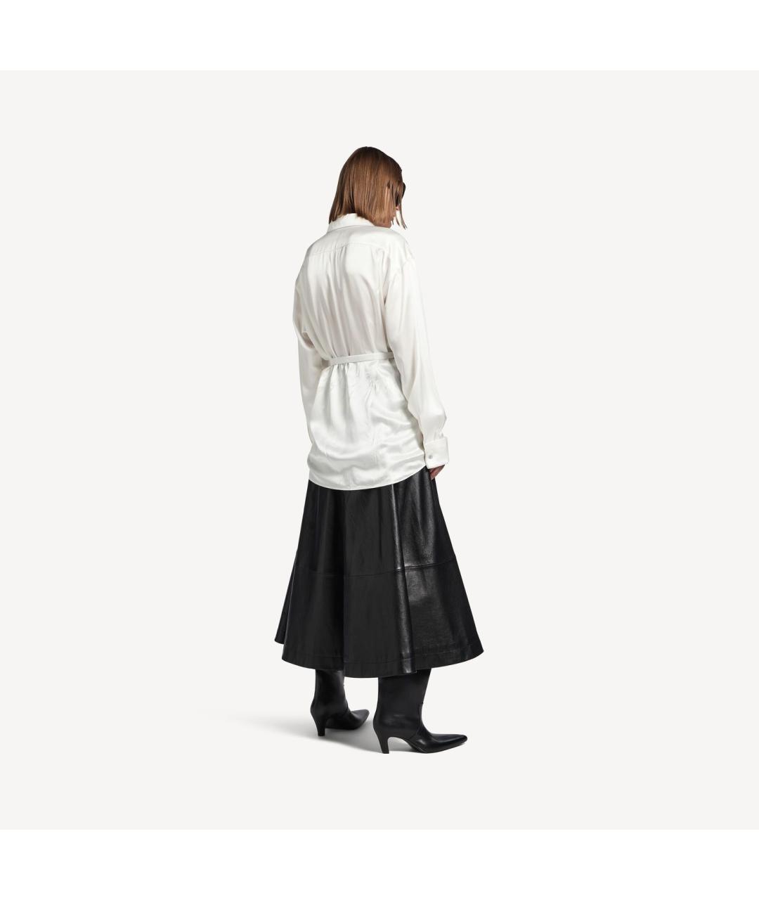 BALENCIAGA Белая шелковая блузы, фото 4