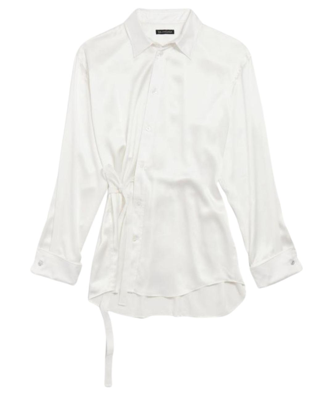 BALENCIAGA Белая шелковая блузы, фото 1