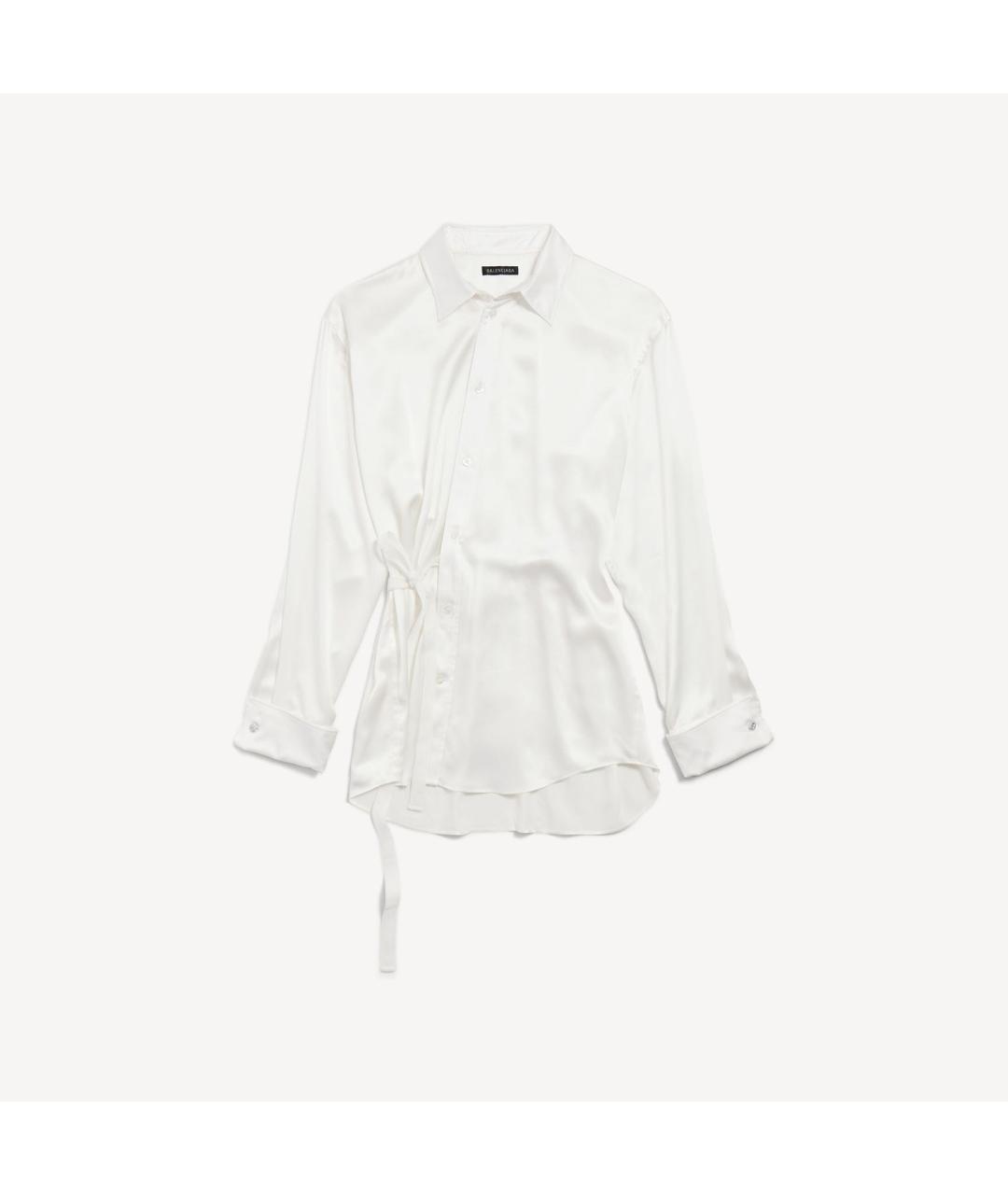 BALENCIAGA Белая шелковая блузы, фото 5
