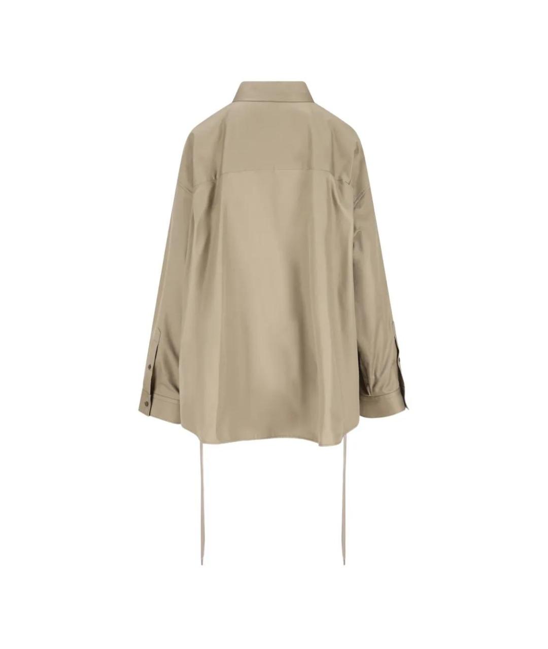 BALENCIAGA Бежевая хлопковая рубашка, фото 2