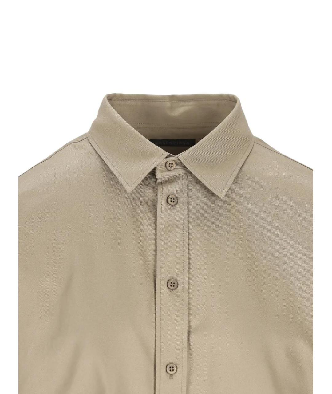 BALENCIAGA Бежевая хлопковая рубашка, фото 3