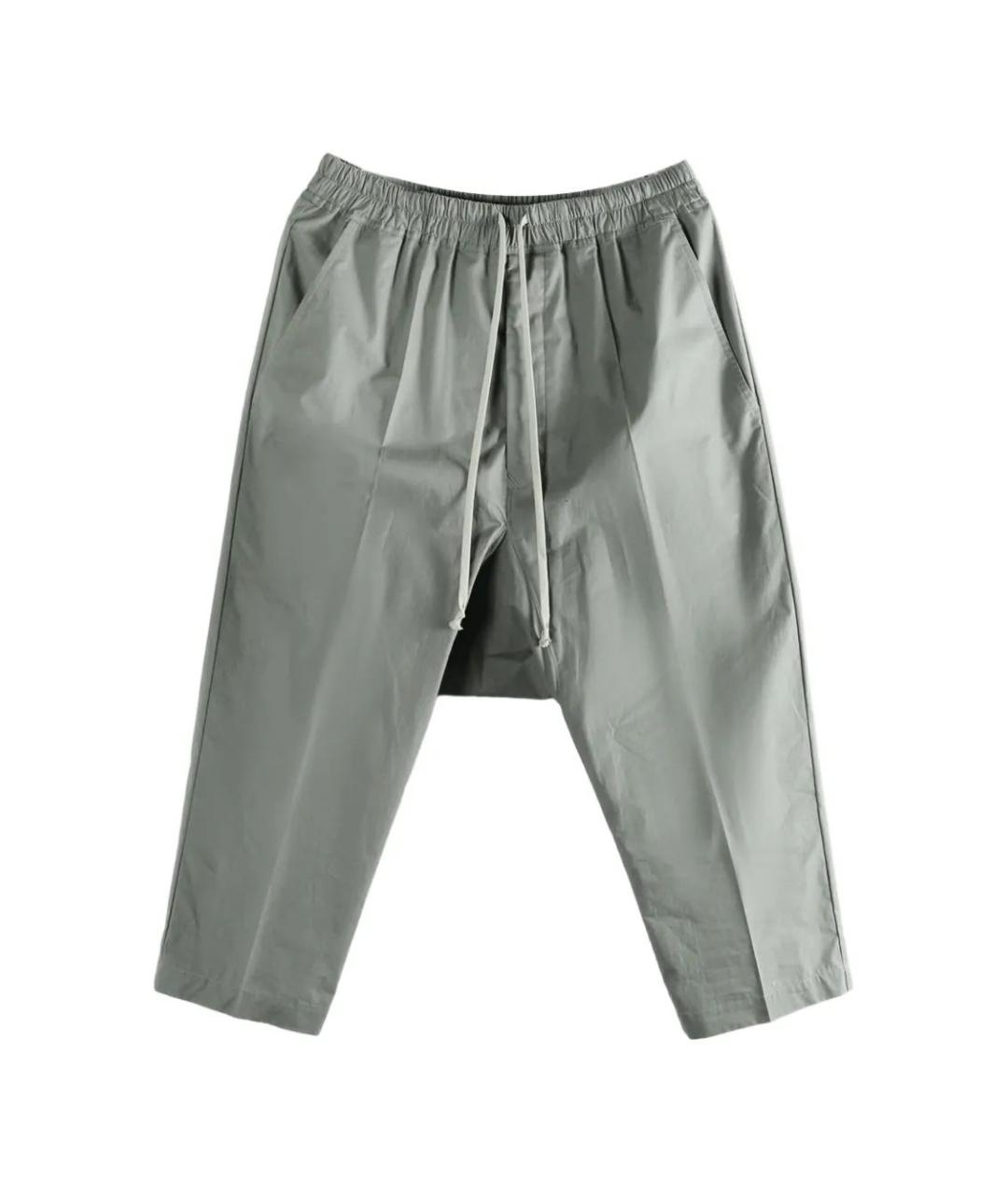 RICK OWENS Серые вискозные повседневные брюки, фото 1