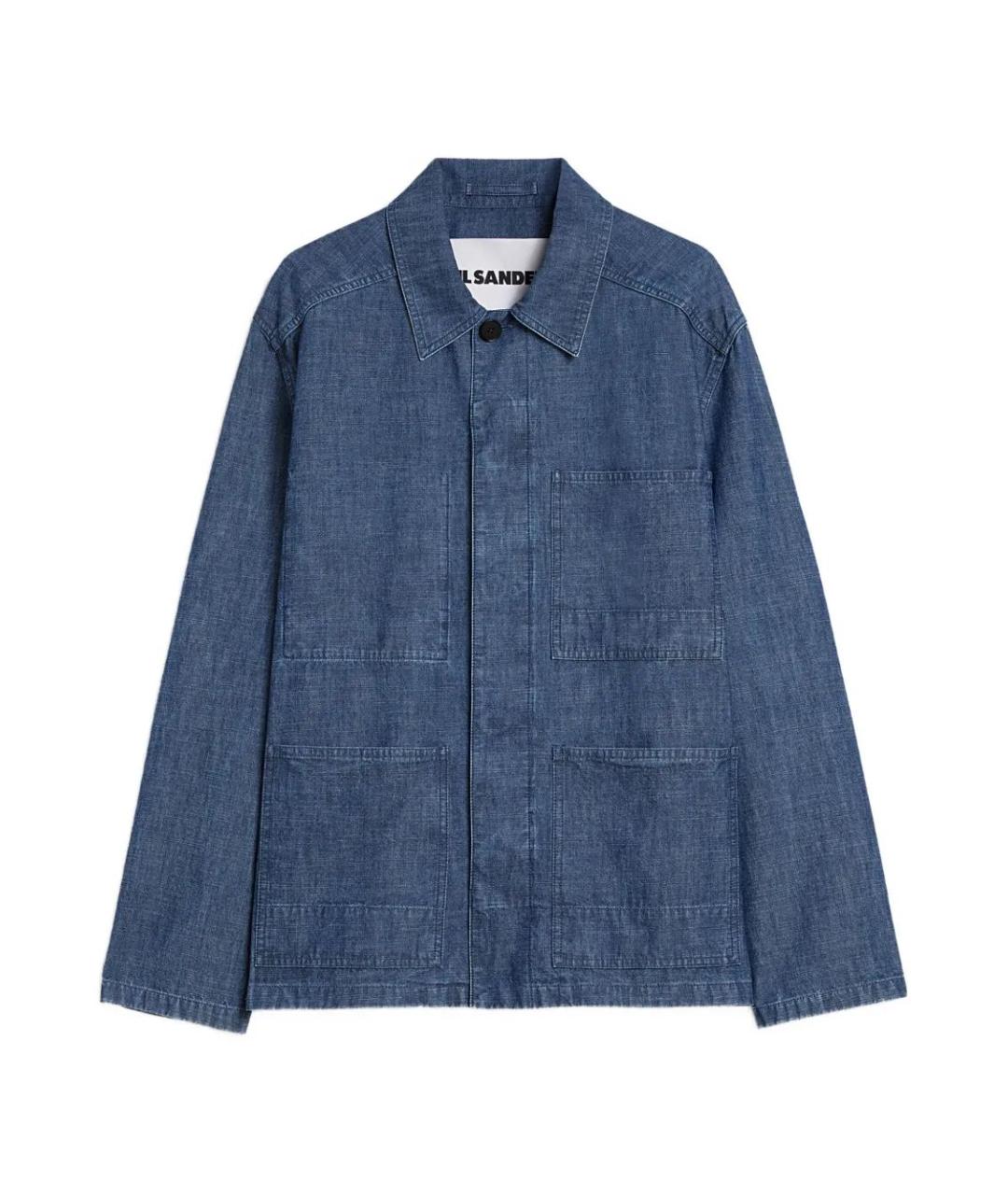JIL SANDER Синяя хлопковая кэжуал рубашка, фото 1