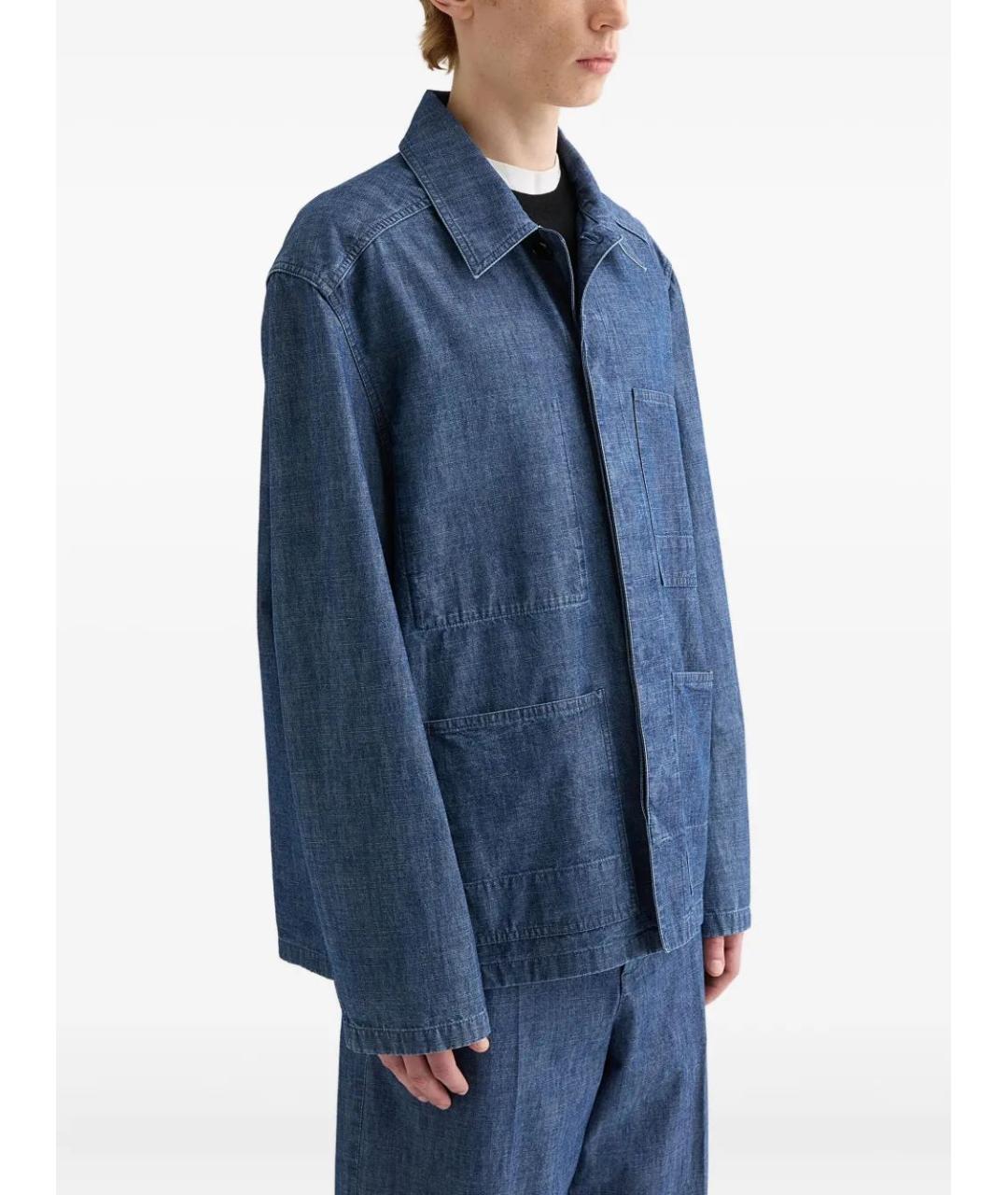 JIL SANDER Синяя хлопковая кэжуал рубашка, фото 2