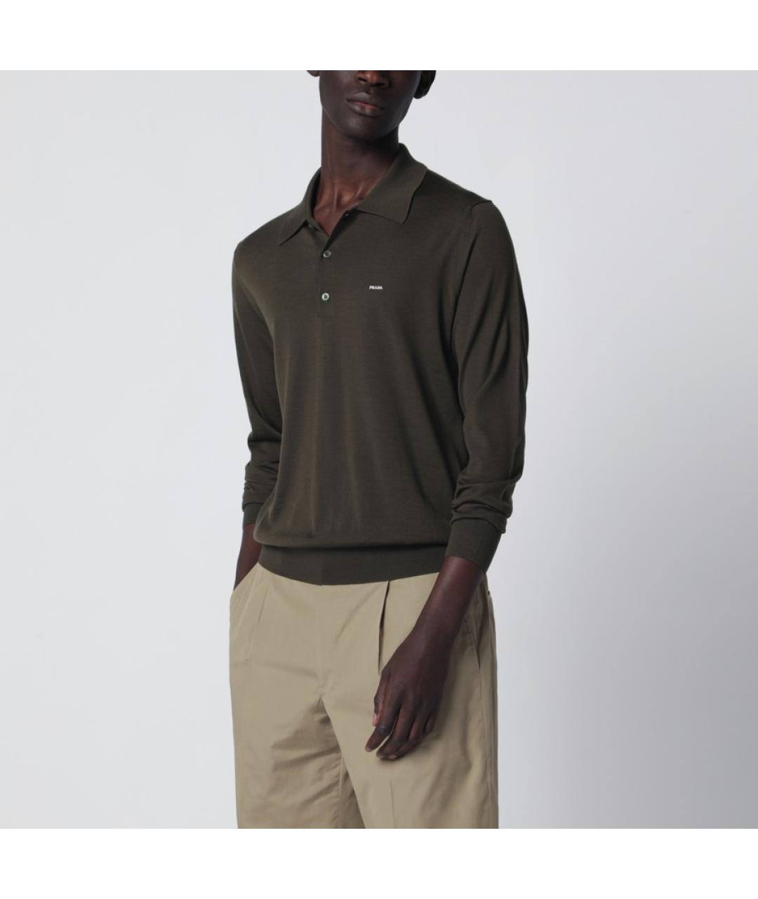 PRADA Зеленый шерстяной джемпер / свитер, фото 3