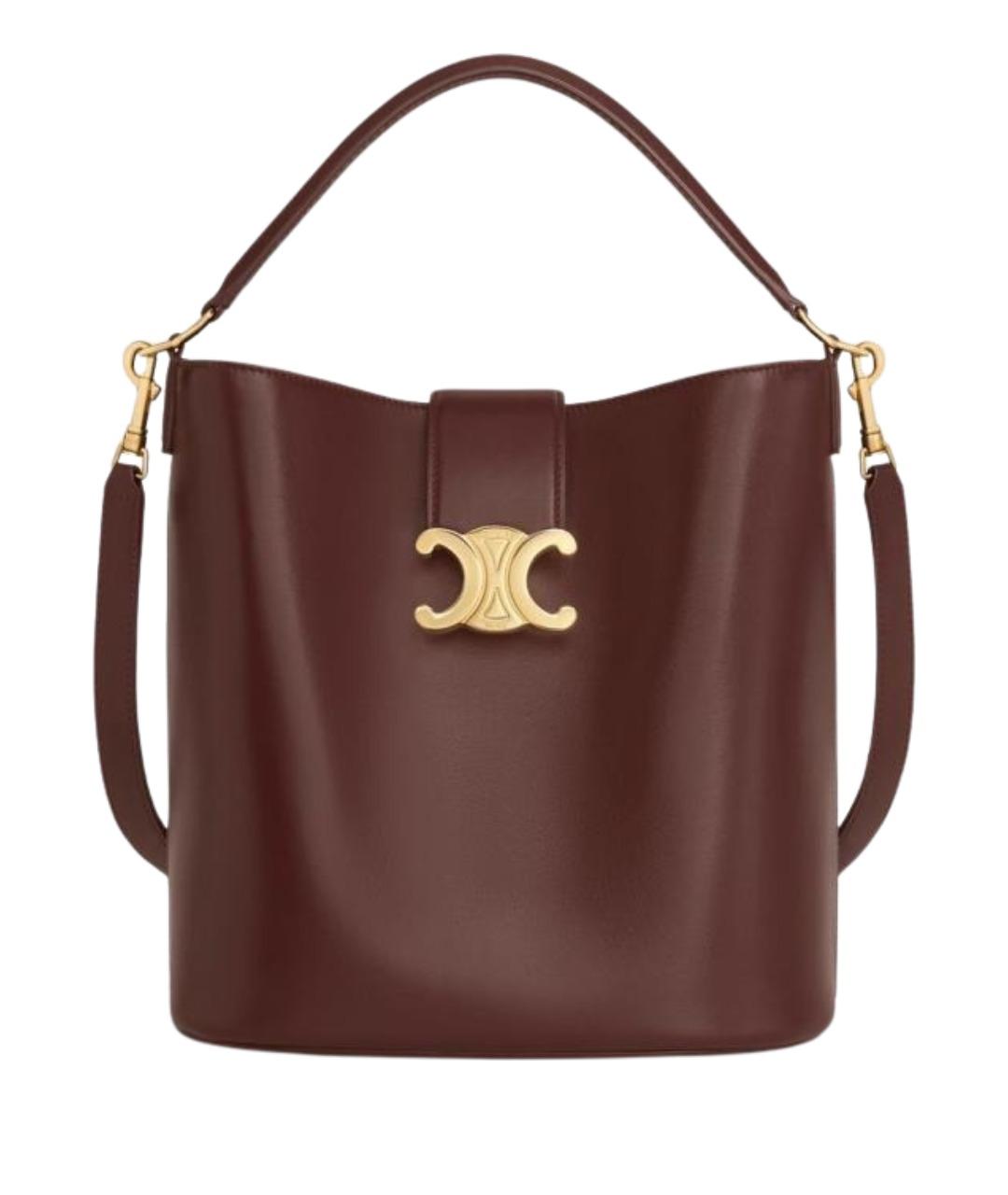 CELINE Коричневая кожаная сумка через плечо, фото 1