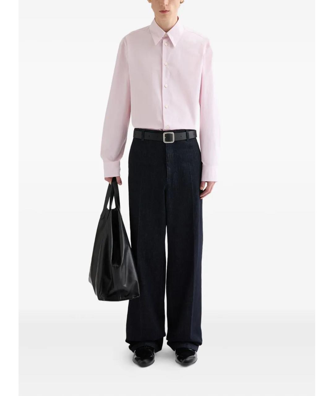 JIL SANDER Розовая хлопковая кэжуал рубашка, фото 2