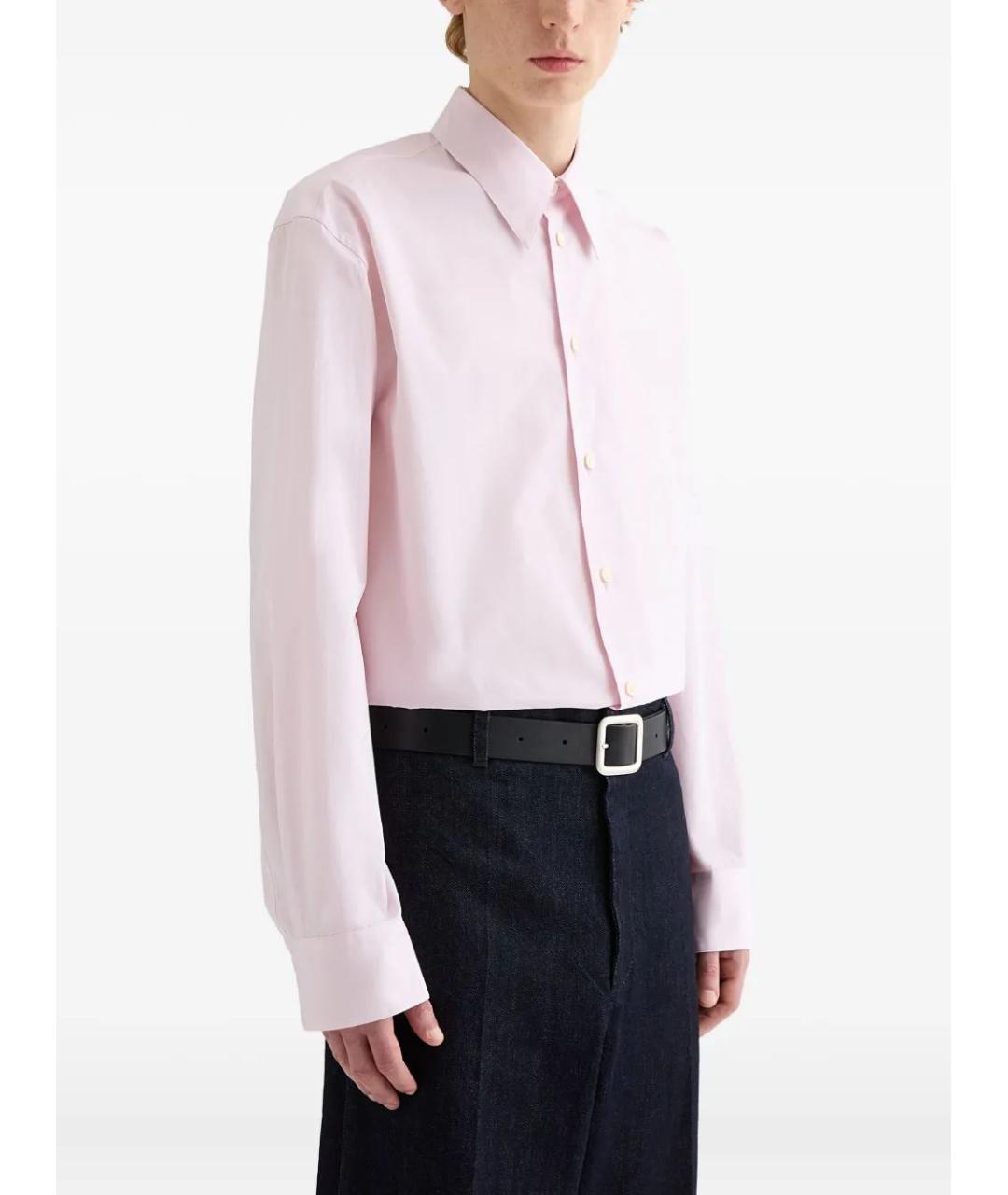 JIL SANDER Розовая хлопковая кэжуал рубашка, фото 4
