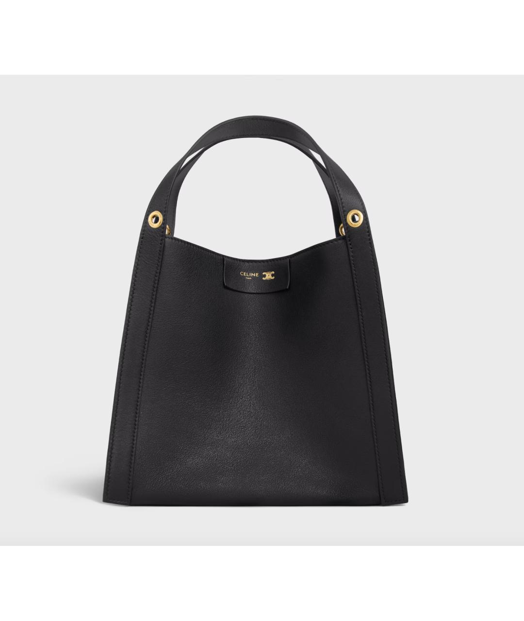 CELINE Черная кожаная сумка тоут, фото 6