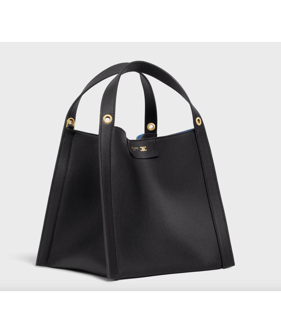 CELINE Черная кожаная сумка тоут, фото 2