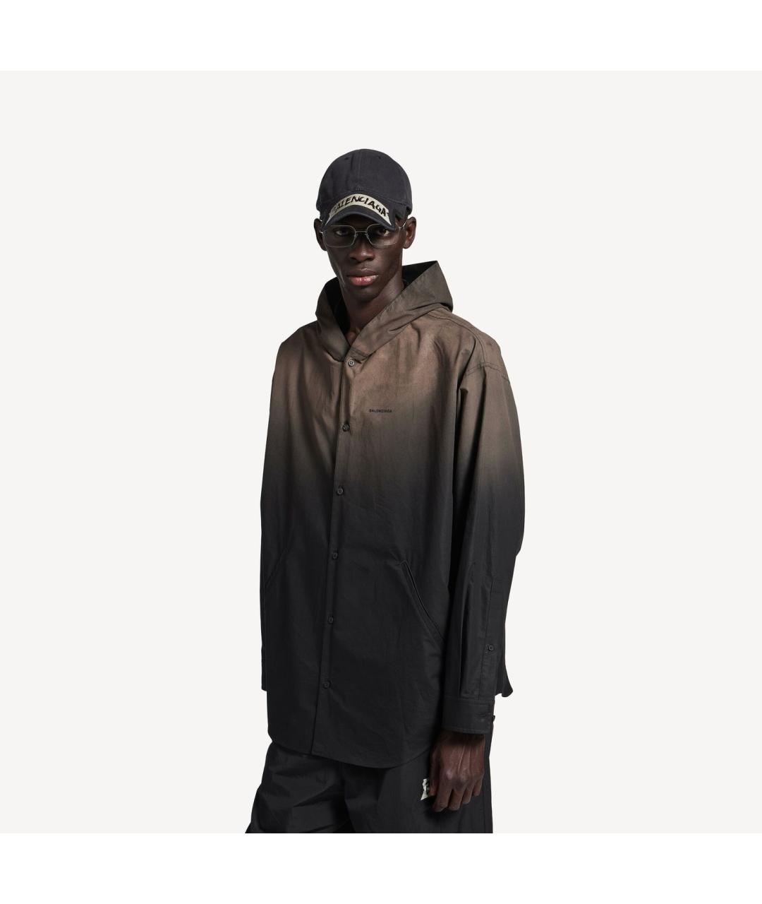 BALENCIAGA Черная хлопковая кэжуал рубашка, фото 3