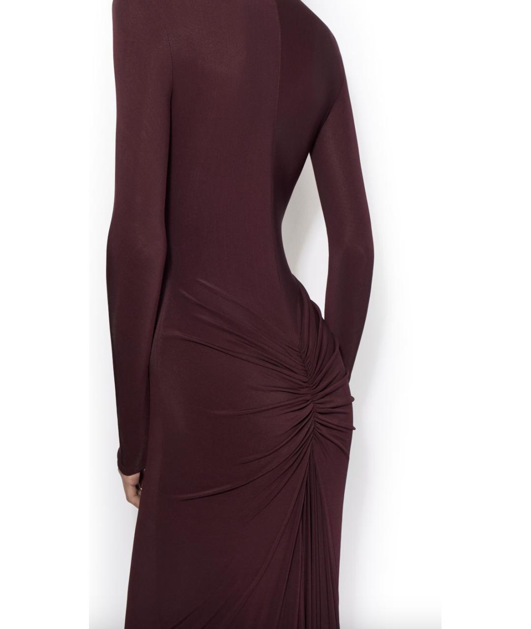 ALAIA Бордовое вискозное вечернее платье, фото 4
