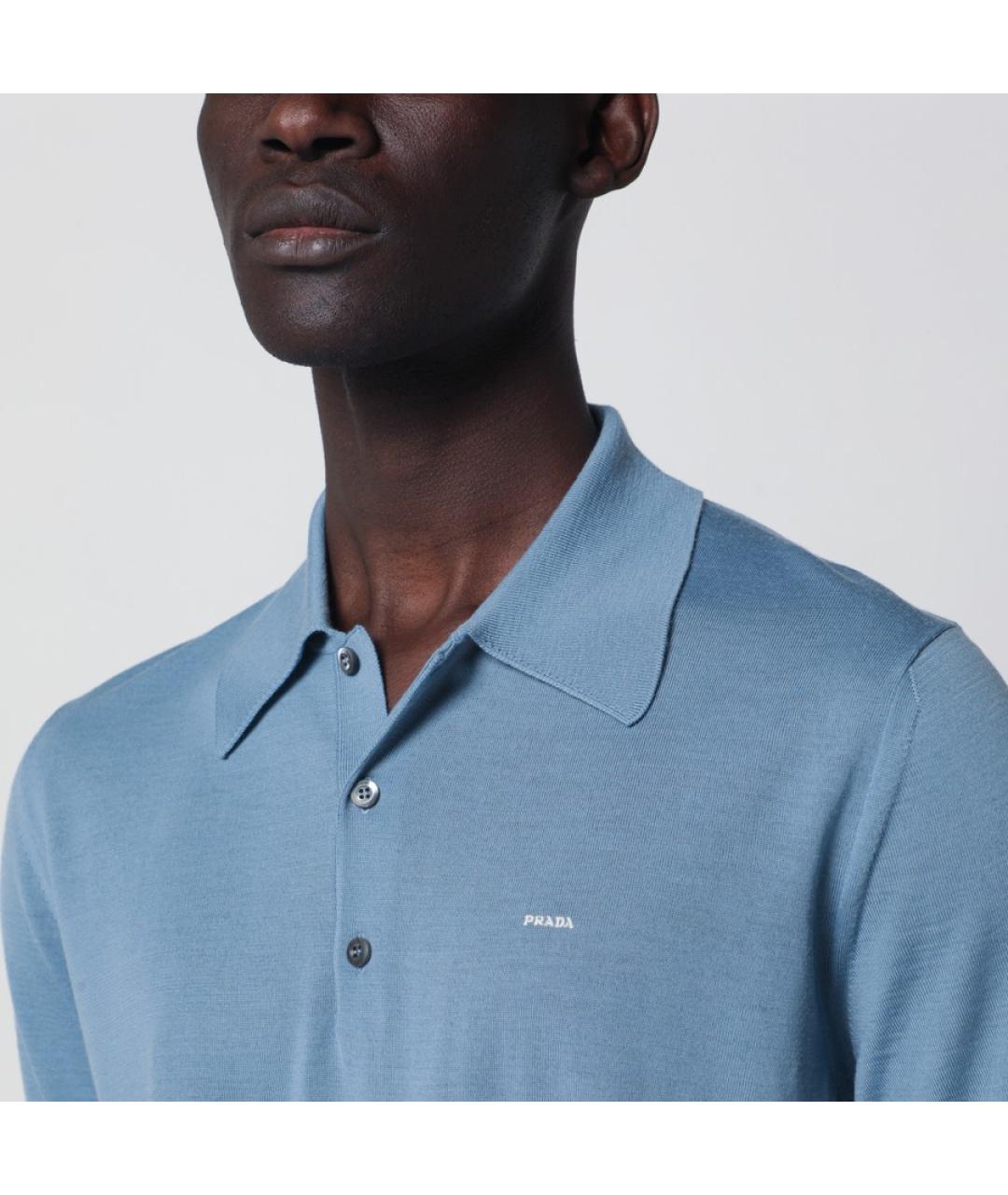 PRADA Голубой шерстяной джемпер / свитер, фото 6