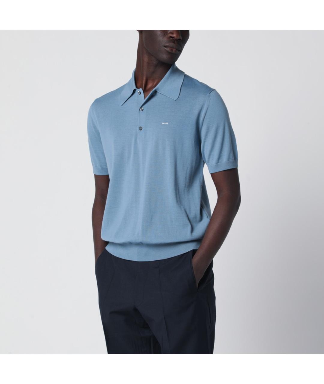 PRADA Голубой шерстяной джемпер / свитер, фото 3