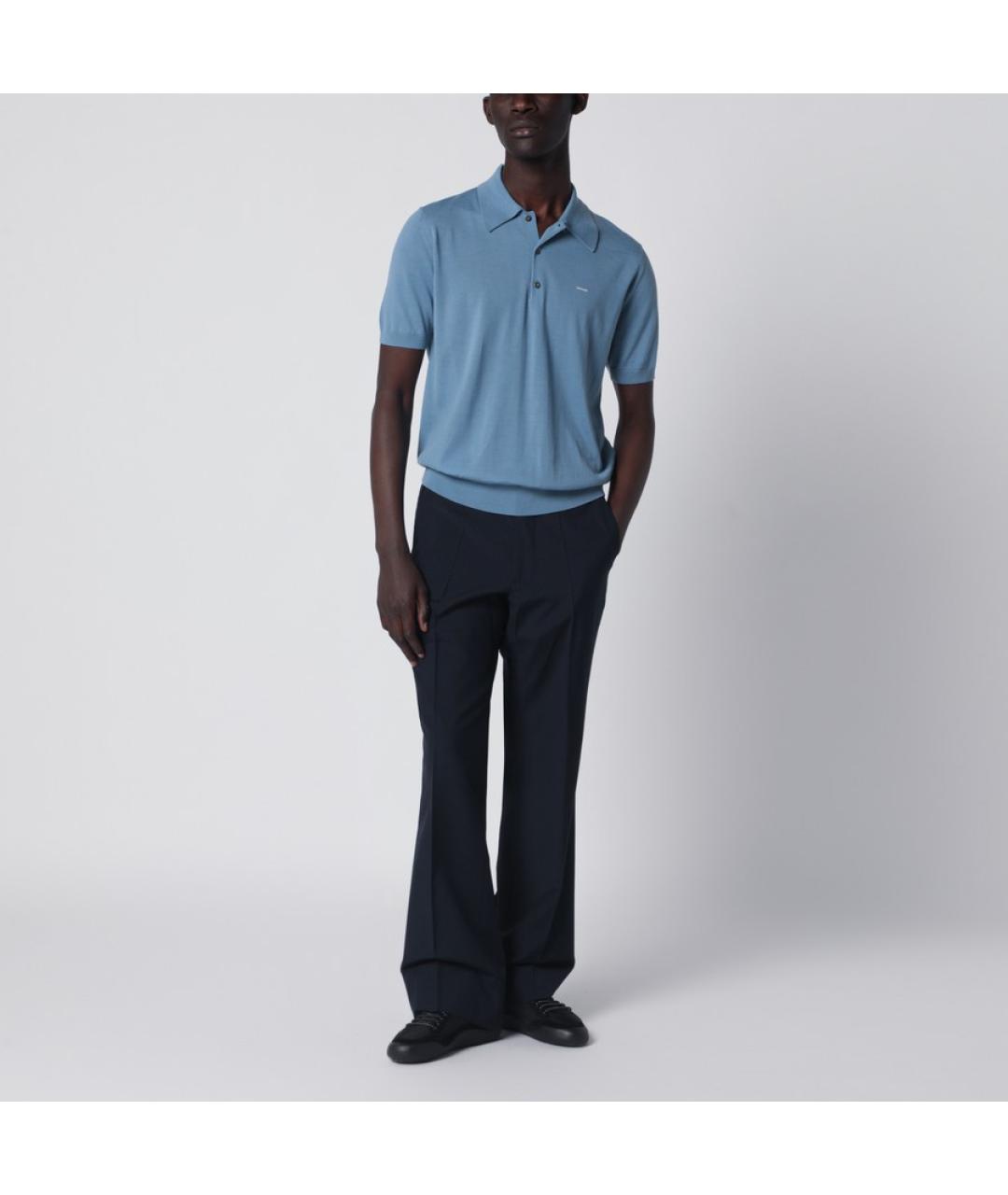 PRADA Голубой шерстяной джемпер / свитер, фото 4