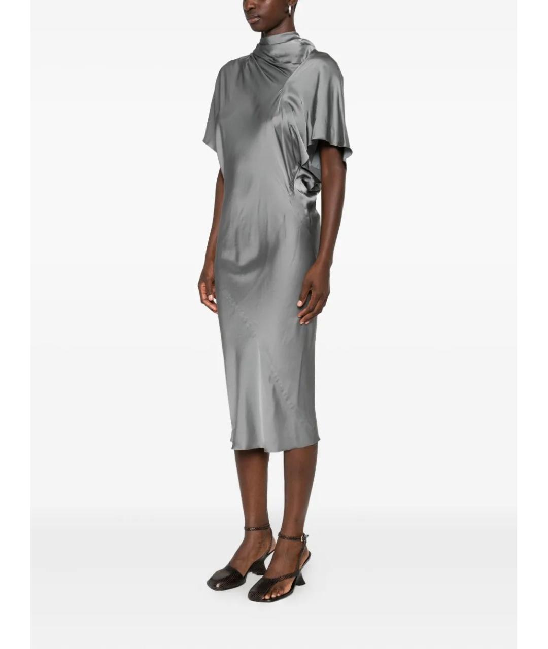 RICK OWENS Серое вискозное повседневное платье, фото 3