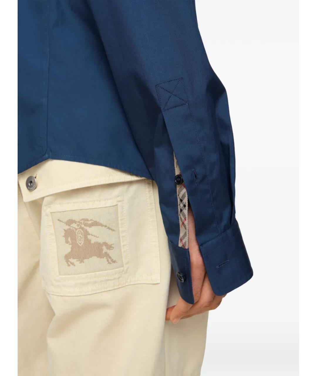 BURBERRY Синяя хлопковая кэжуал рубашка, фото 2