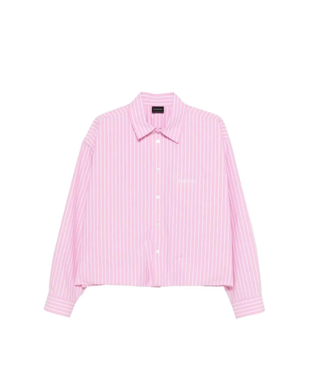 BALENCIAGA Розовая хлопковая рубашка, фото 1
