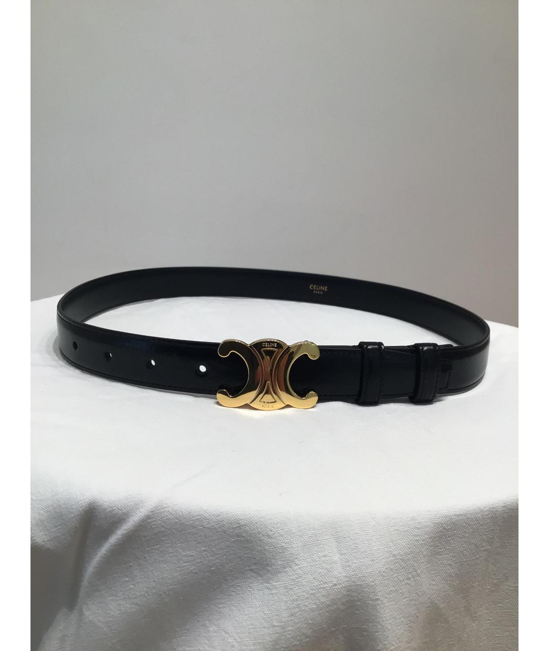CELINE Черный кожаный ремень, фото 3