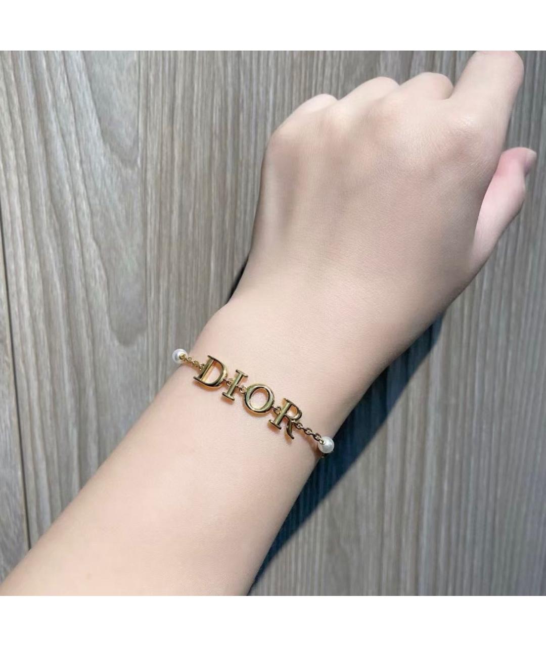 CHRISTIAN DIOR Золотой латунный браслет, фото 7