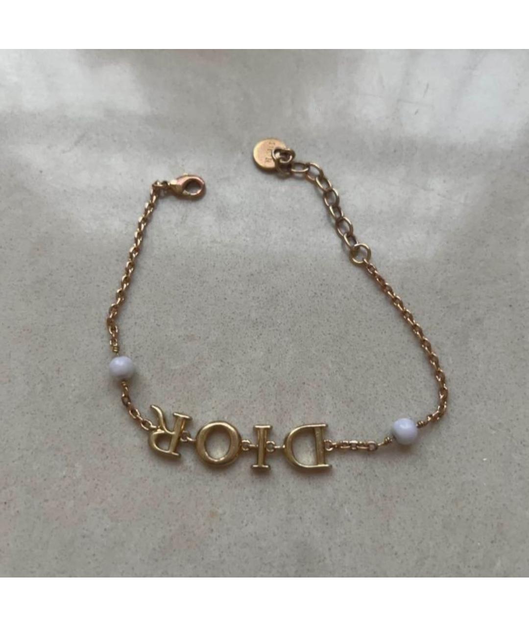 CHRISTIAN DIOR Золотой латунный браслет, фото 2