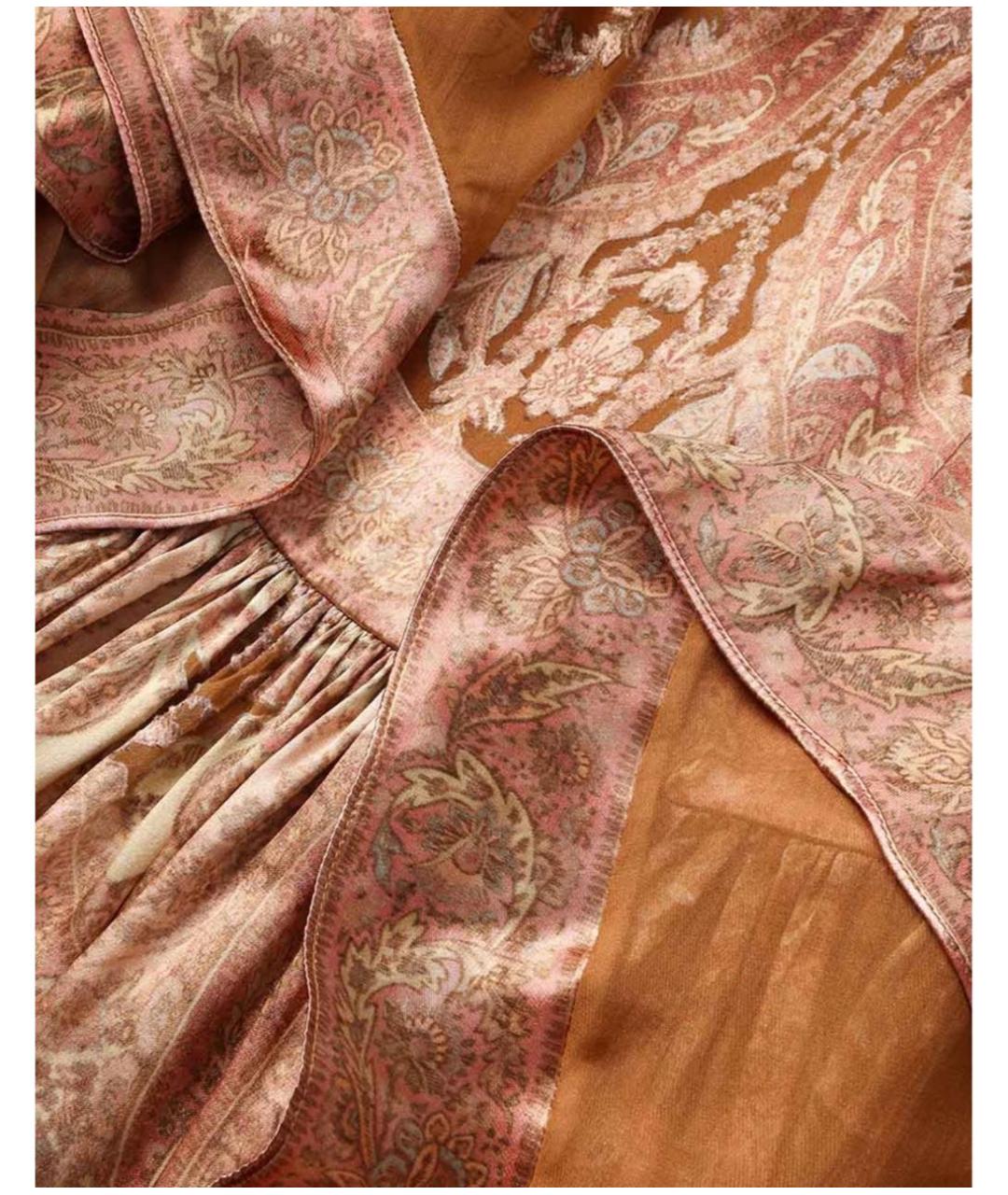 ZIMMERMANN Коричневое вискозное вечернее платье, фото 5