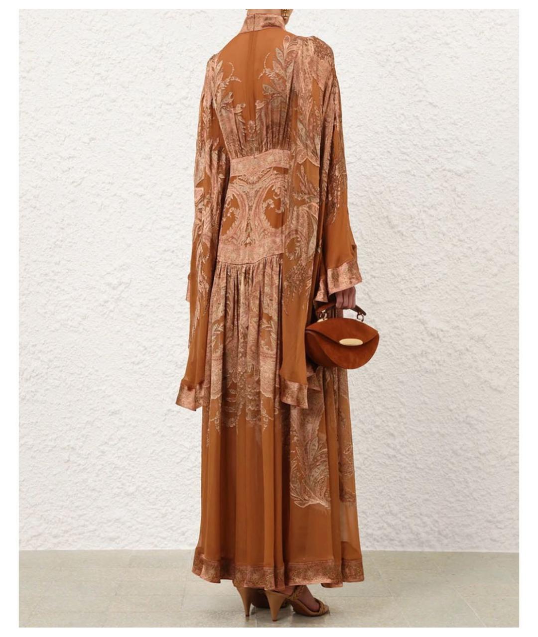ZIMMERMANN Коричневое вискозное вечернее платье, фото 7