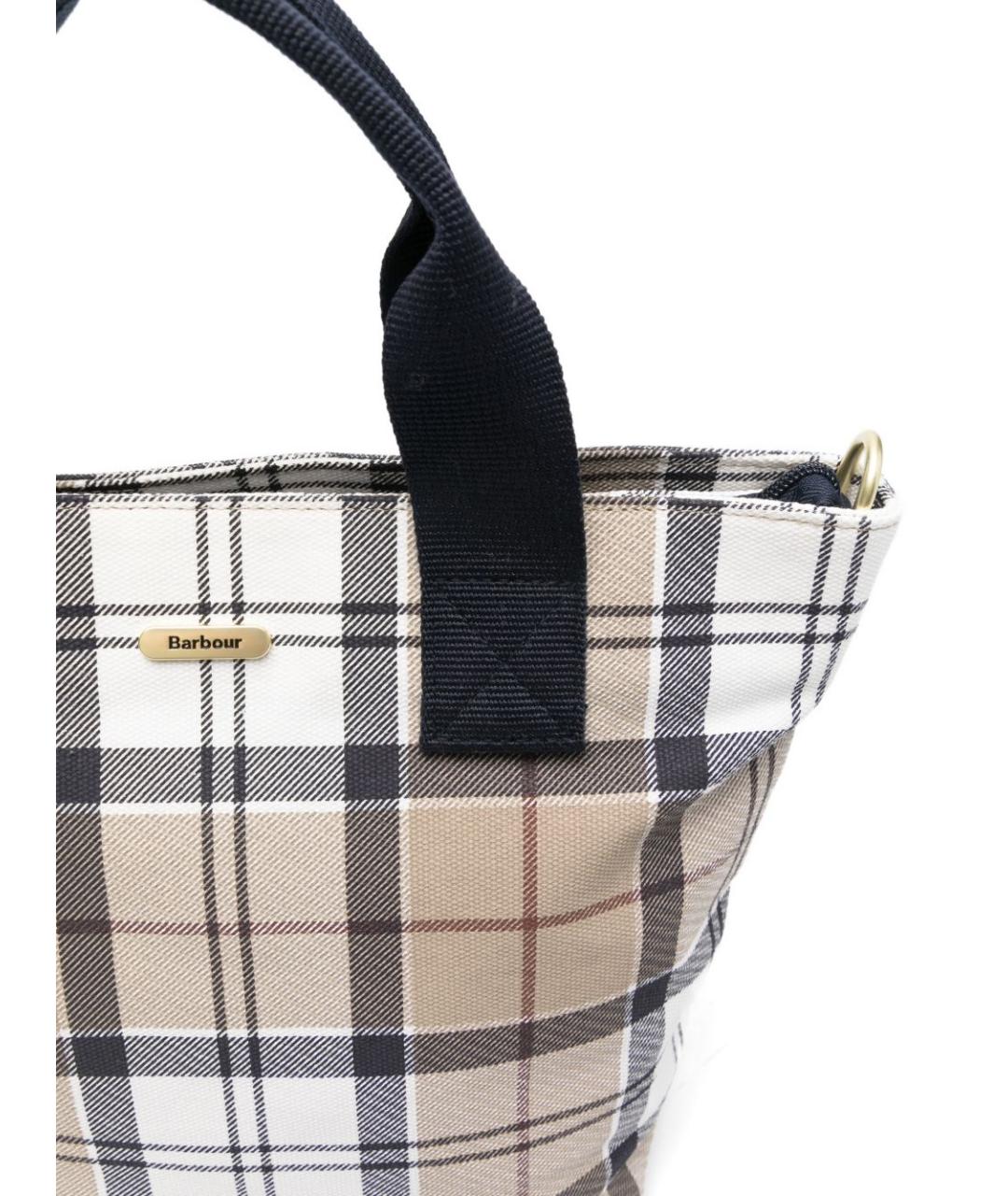 BARBOUR Бежевая хлопковая сумка тоут, фото 4