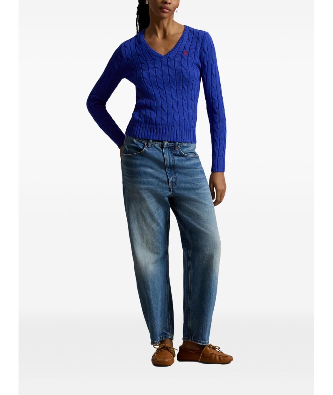 POLO RALPH LAUREN Синий хлопковый джемпер / свитер, фото 4