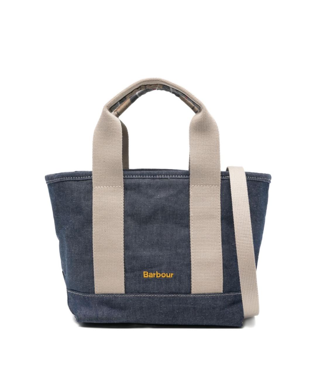 BARBOUR Синяя хлопковая сумка тоут, фото 1
