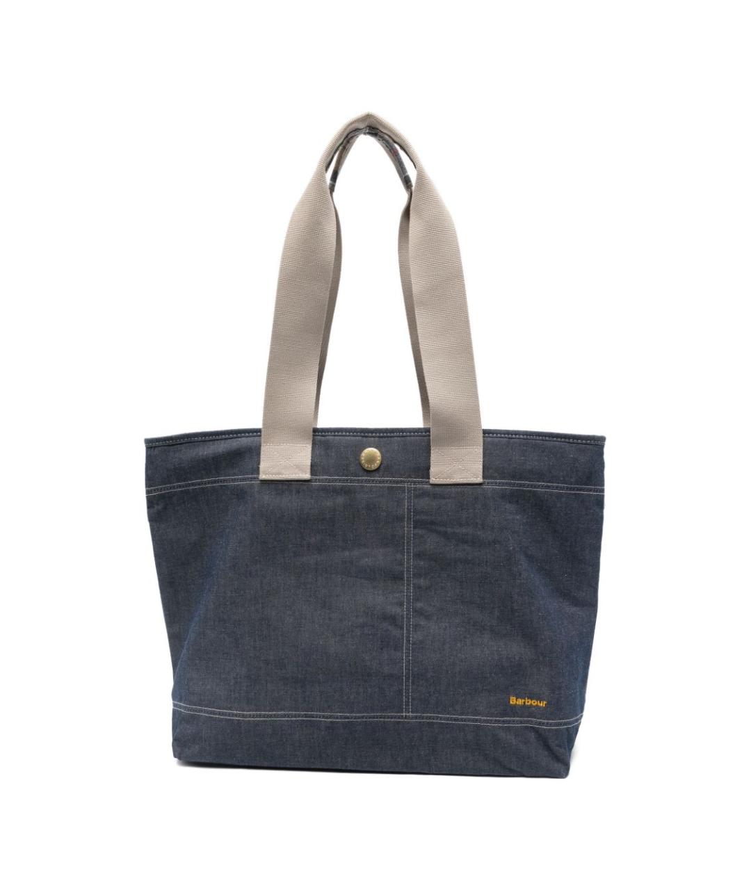 BARBOUR Синяя хлопковая сумка тоут, фото 1