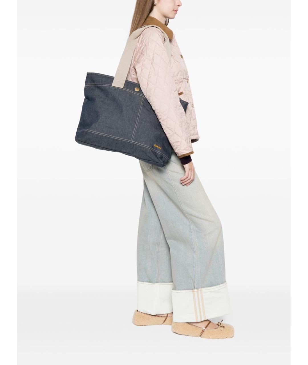 BARBOUR Синяя хлопковая сумка тоут, фото 2