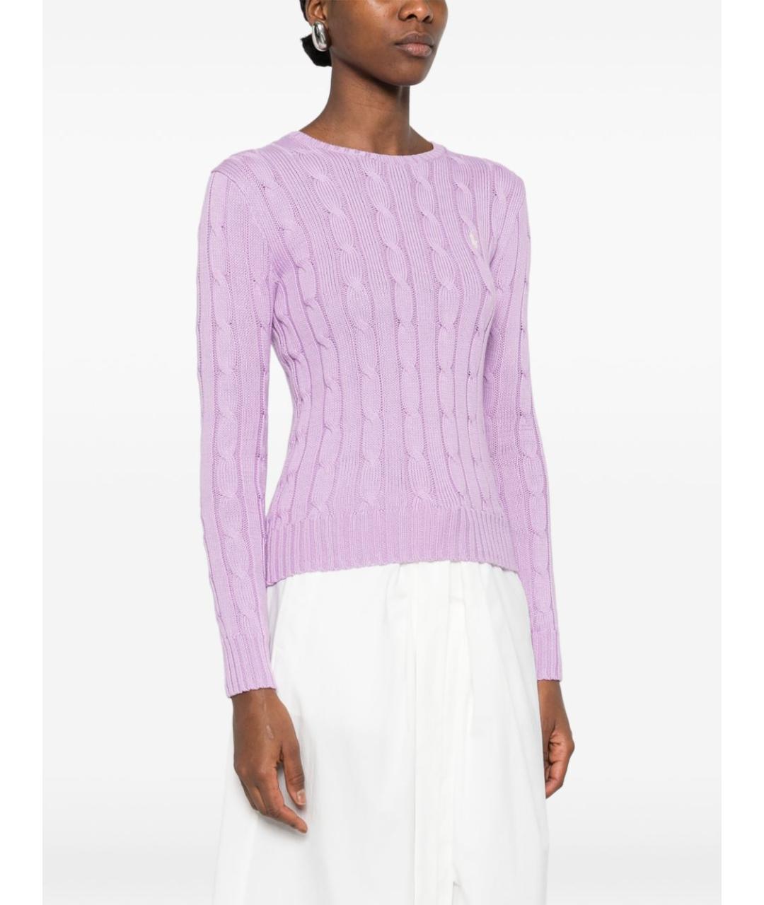 POLO RALPH LAUREN Фиолетовый хлопковый джемпер / свитер, фото 5