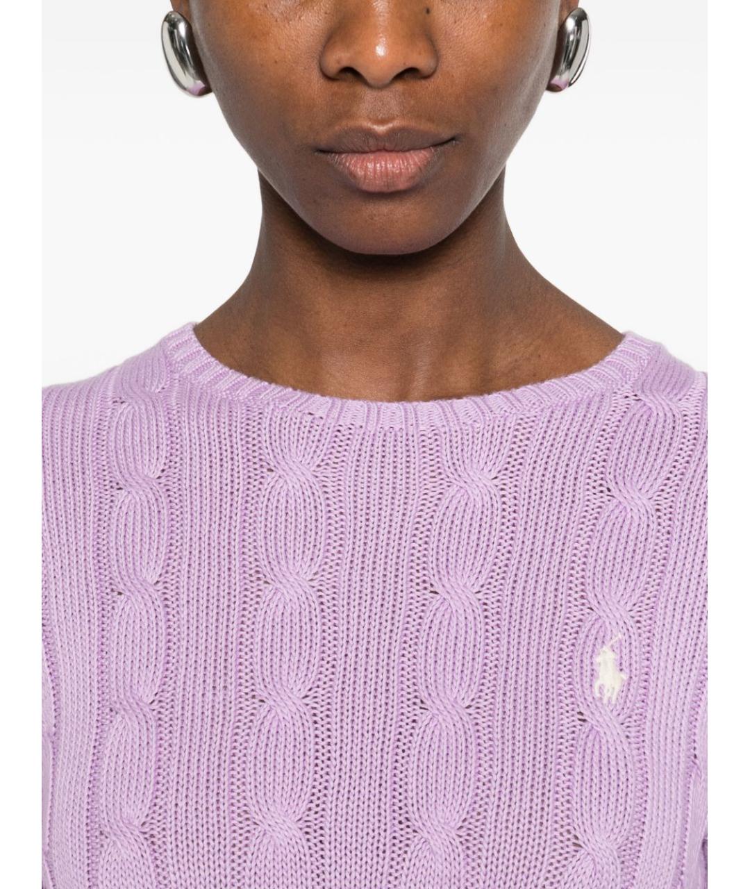 POLO RALPH LAUREN Фиолетовый хлопковый джемпер / свитер, фото 2
