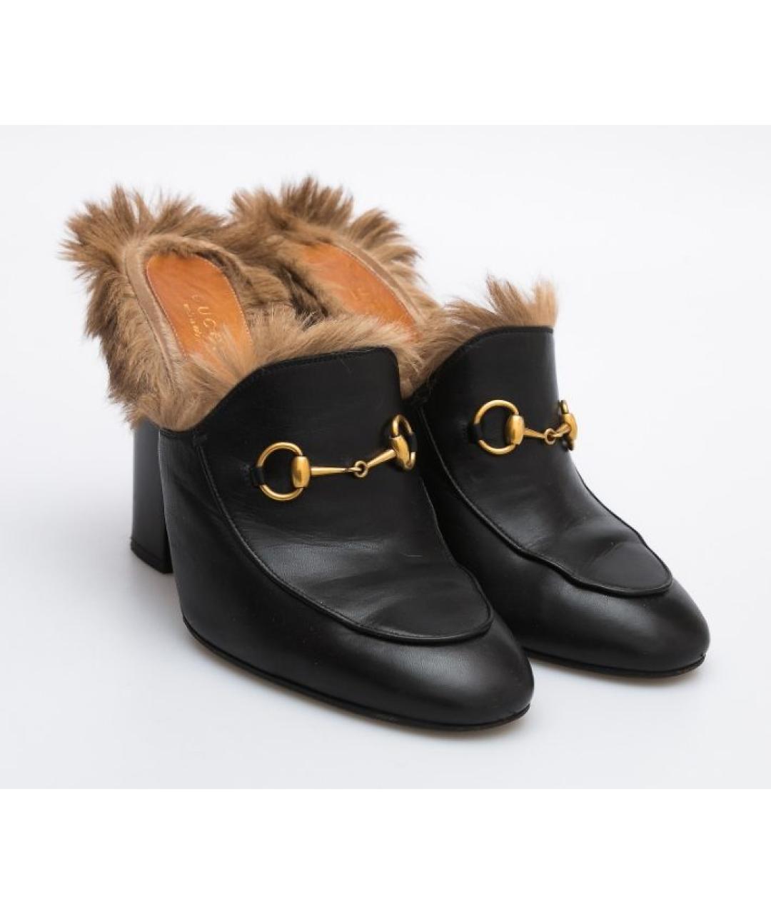 GUCCI Черные кожаные мюли, фото 5