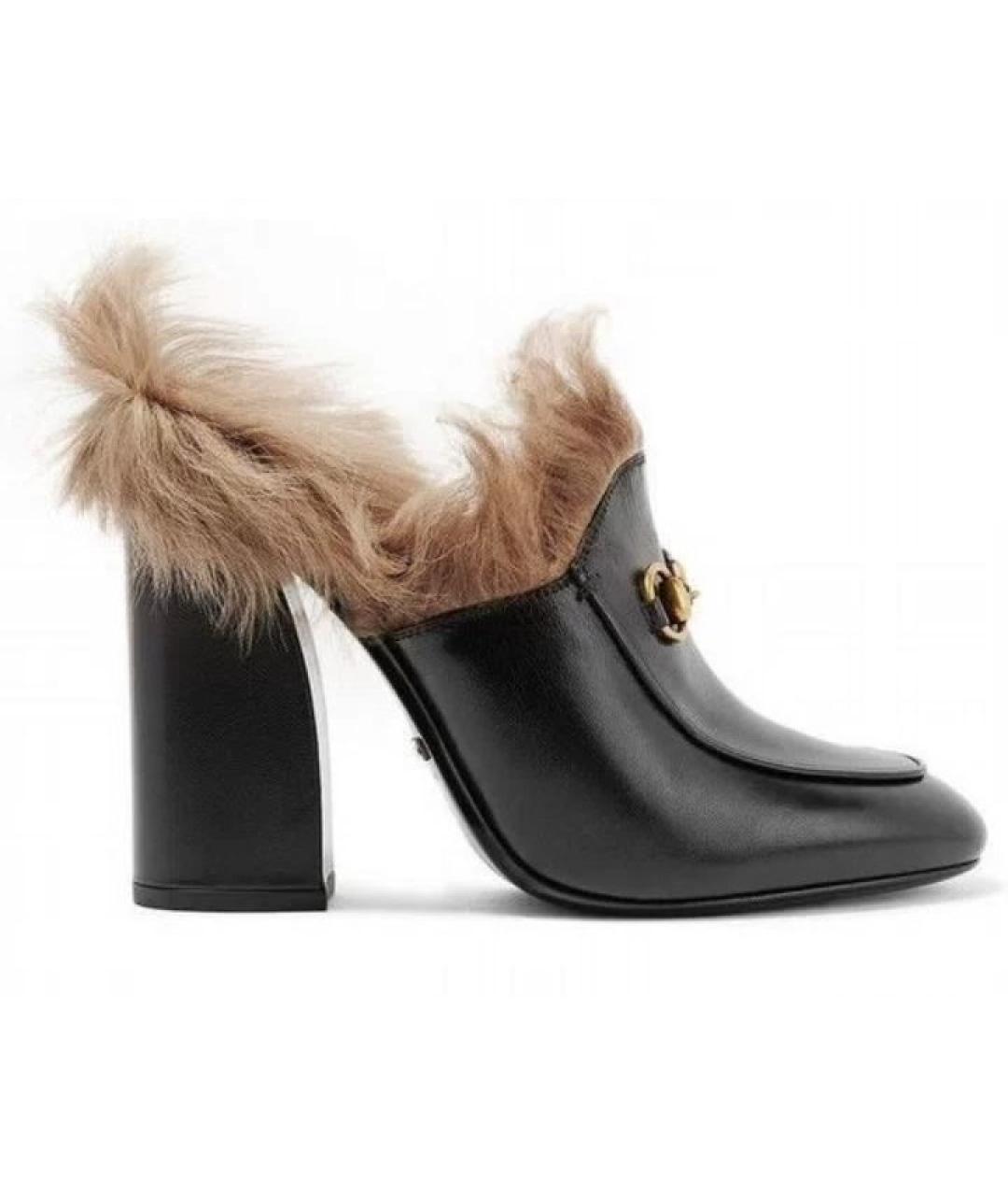 GUCCI Черные кожаные мюли, фото 8