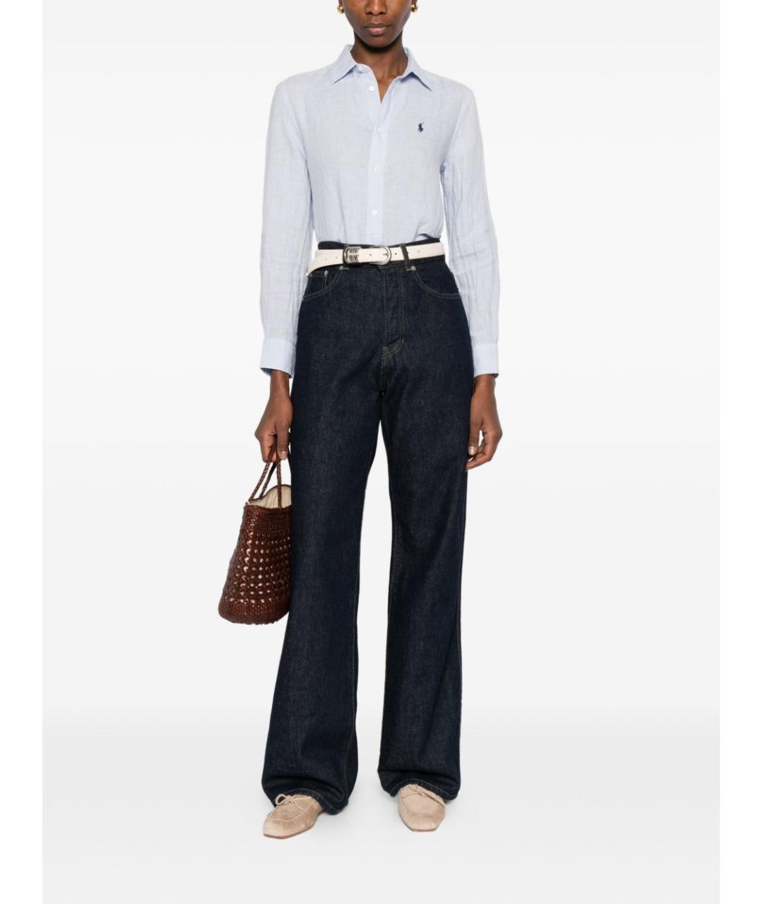 POLO RALPH LAUREN Синяя льняная рубашка, фото 3