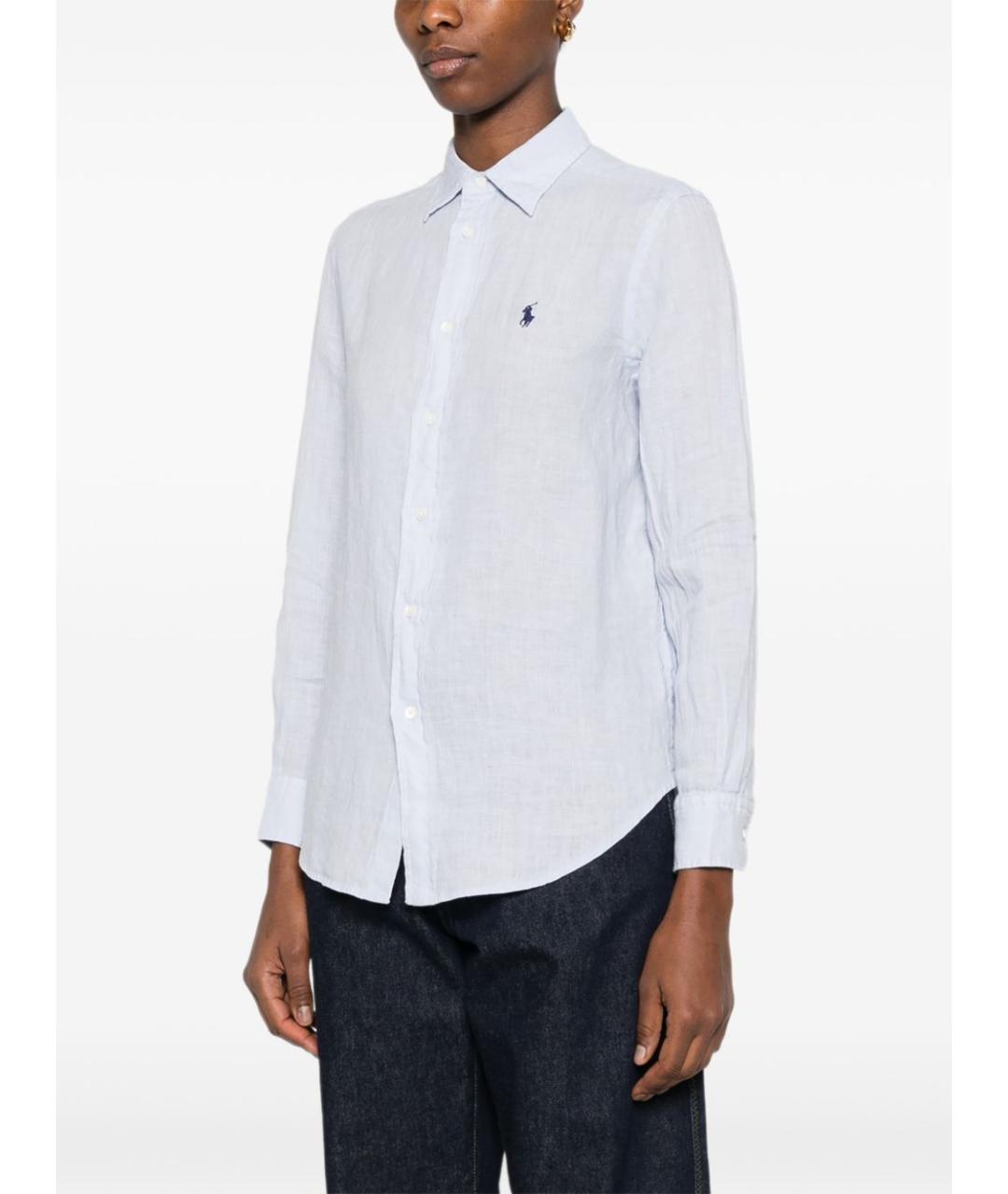 POLO RALPH LAUREN Синяя льняная рубашка, фото 5