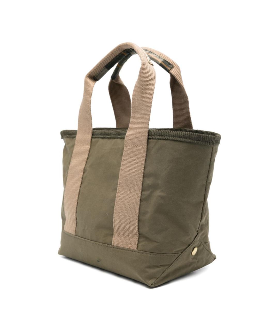 BARBOUR Зеленая хлопковая сумка тоут, фото 3