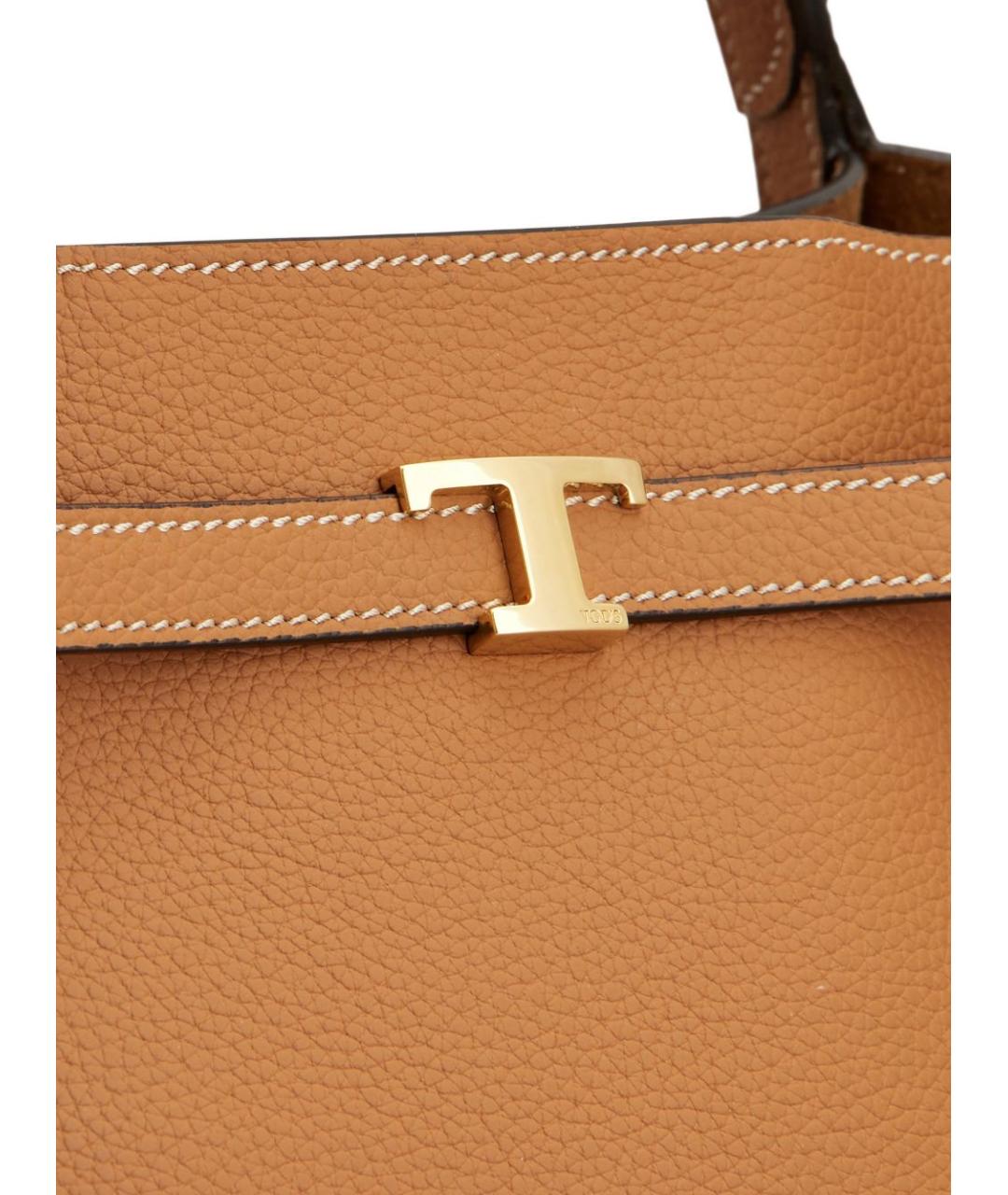 TOD'S Коричневая кожаная сумка тоут, фото 4