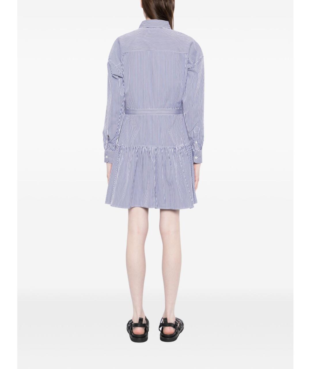 POLO RALPH LAUREN Голубое хлопковое повседневное платье, фото 4