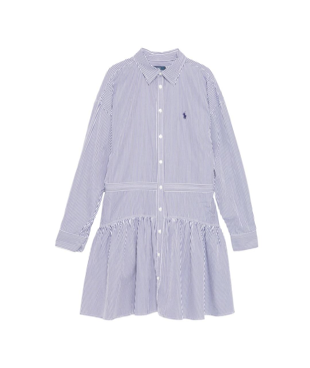 POLO RALPH LAUREN Голубое хлопковое повседневное платье, фото 1