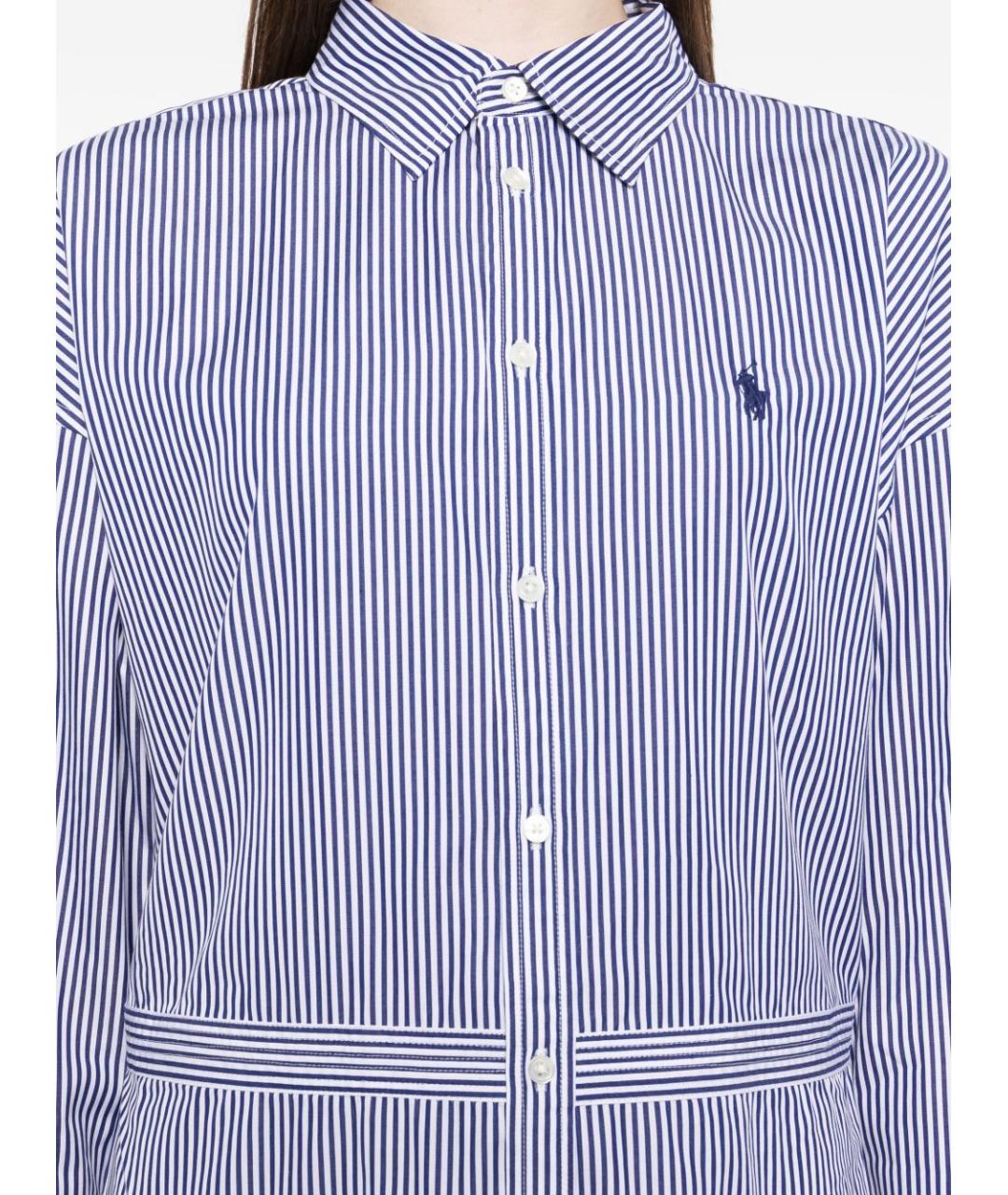 POLO RALPH LAUREN Голубое хлопковое повседневное платье, фото 2