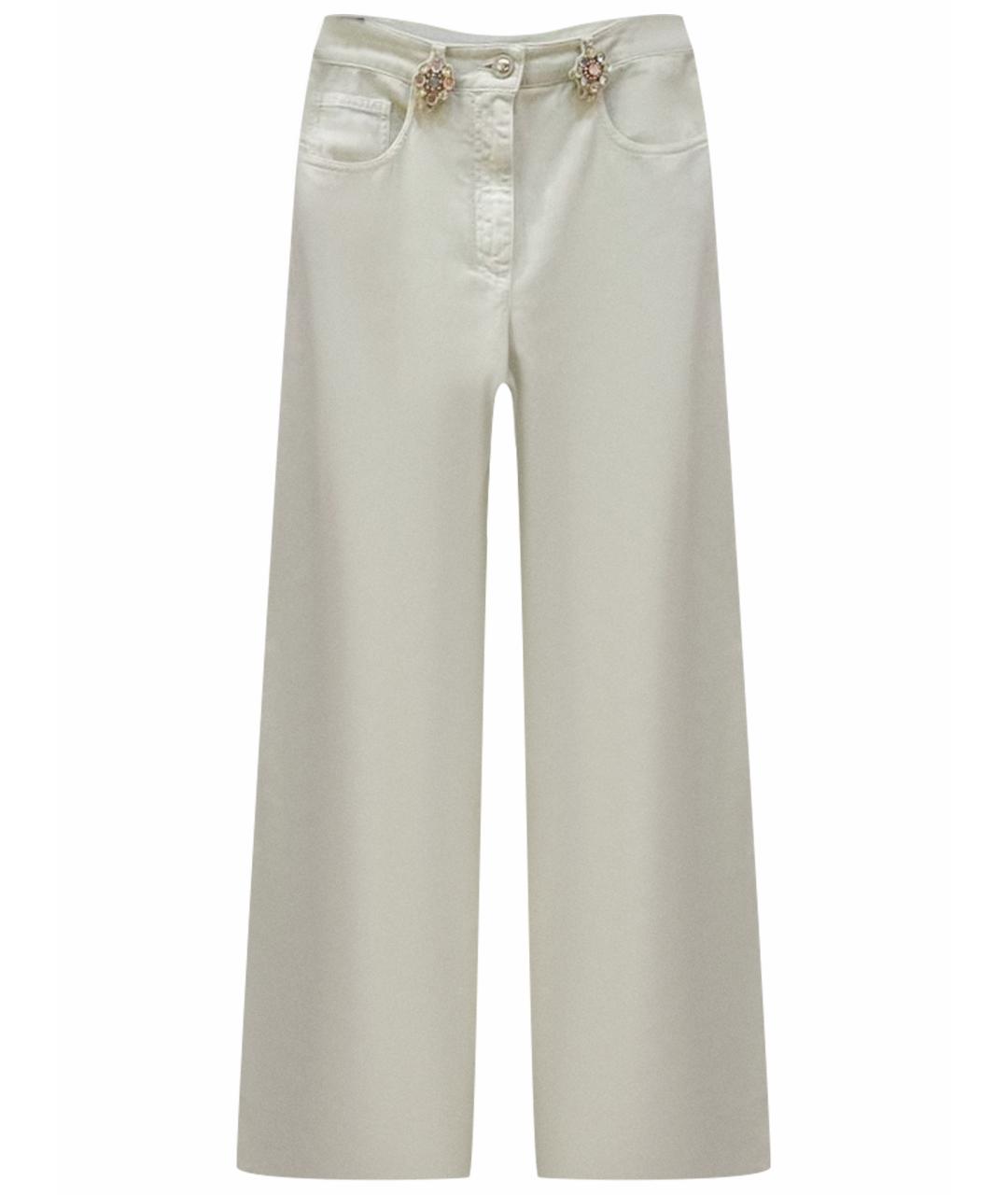 CHANEL Бежевые хлопковые джинсы клеш, фото 9