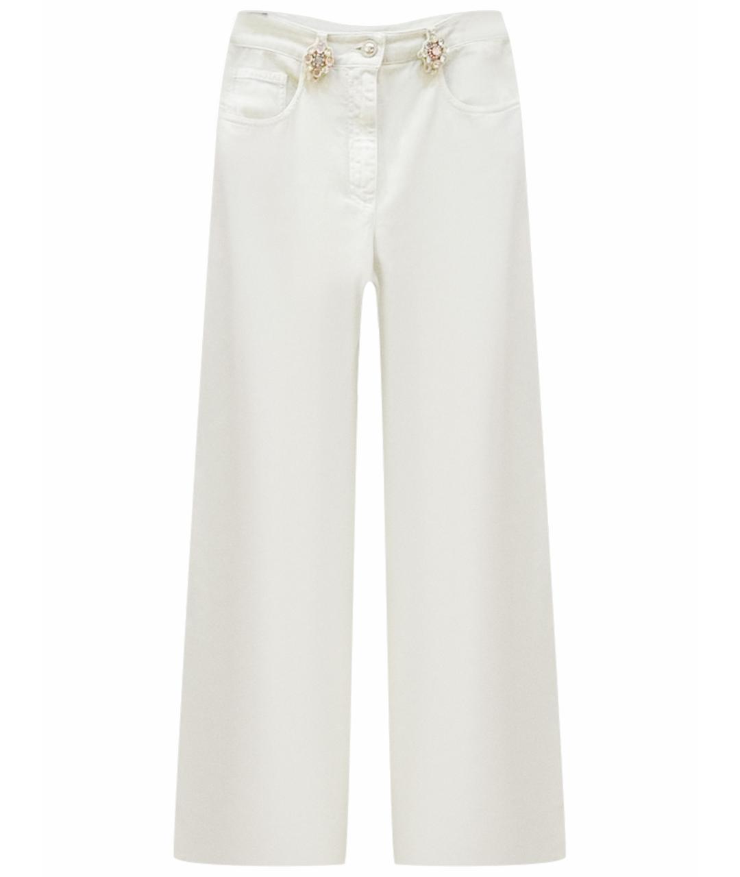 CHANEL Бежевые хлопковые джинсы клеш, фото 1