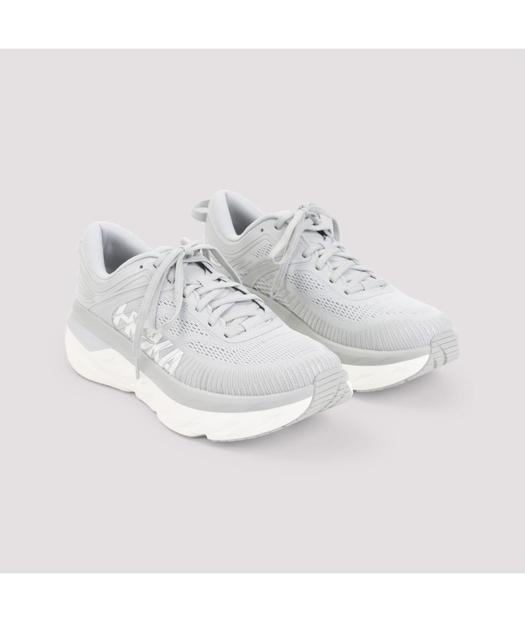 HOKA Серые текстильные низкие кроссовки / кеды, фото 4