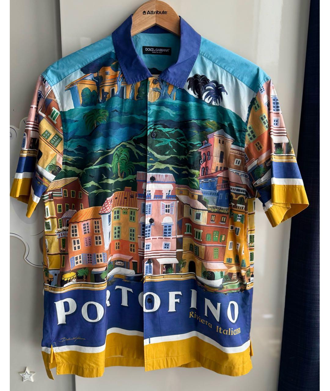 DOLCE&GABBANA Мульти хлопковая кэжуал рубашка, фото 5