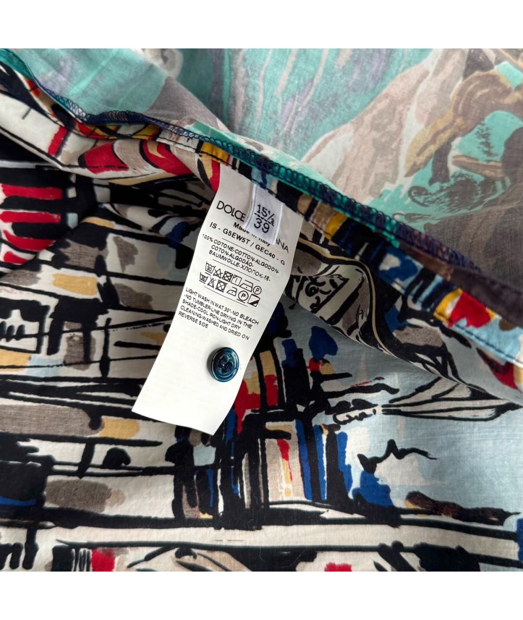 DOLCE&GABBANA Мульти хлопковая кэжуал рубашка, фото 4